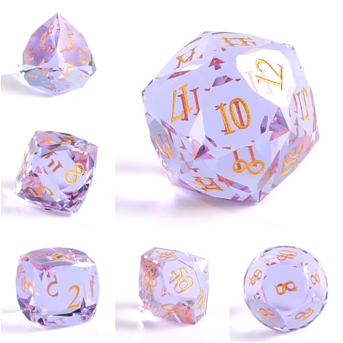 7-Piece Diamond Cut Dice Set for Dungeons and Dragons (D&D) | RPG & Tabletop Games | Premium Gift Box & Durable Design - color: Zs-b