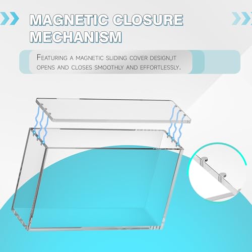 Clear Acrylic Display Case,Stackable Storage Box with Magnetic Closure,Compatible with Mega Charzrd X ex UPC and 151 UPC,Ideal for Showcasing Collectibles(Mega,3 Pack) - size: Mega