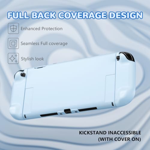 PlayVital Hard Case for Nintendo Switch 2 with Extra Stand & Thumb Grip Caps | Split Design, Dockable Protective Full-Body Shell Cover for Nintendo Switch 2 | Solid Color Series, Heaven Blue - color: Heaven Blue