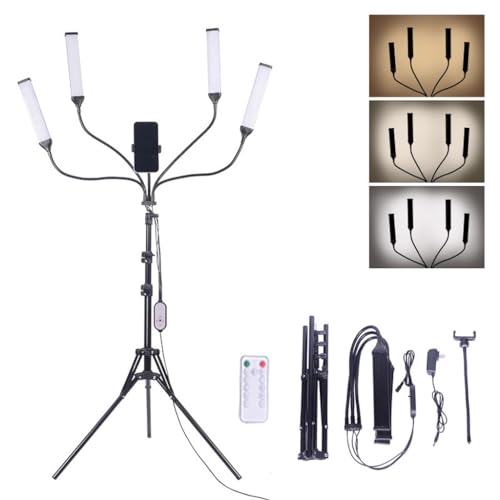 Four Arm Live Broadcast Fill Light with Universal Angle Adjustment for Live Selfie Photography