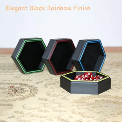 Magnetic Hex Board Game Trays, Modular Stackable Token Dice Trays (4-Pack) | Built-in Magnets, Flexible Combination, Stackable For Storage, Token & Dice Organizer, 4 Colors, Modular Design