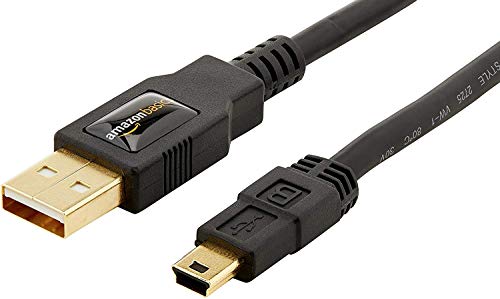 Amazon Basics USB-A to Mini USB 2.0 Cable, 480Mbps Transfer Speed with Gold-Plated Plugs, 3 Foot, Black - size: 3 Feet
