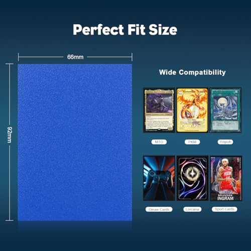 Wisdom Blue Dual Matte Card Sleeves, Katomula Card Sleeves for MTG, Standard Card Sleeve for PKM, Flesh & Blood - color: Wisdom Blue