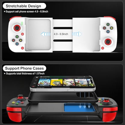 ARVIN Mobile Game Controller for iOS iPhone 14/13/12/11/X, iPad, MacBook, Android Samsung, TCL, Tablet, PC, Steam Deck, Wireless Gamepad Joystick for Call of Duty, Apex, with Macro Programming, White - color: White