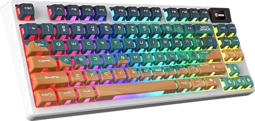 msi Forge GK600 TKL W Mars US - Mechanical Linear SWITCHES - Dye-Sublimated PBT Keycaps, Anti-Slip Base, RGB LED, USB 2.0, Bluetooth, 2.4 GHz - Tenkeyless - style: FORGE GK600 TKL W MARS US