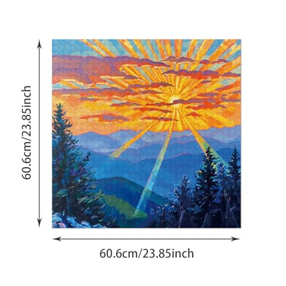 Puzzle for Adults 1024 Pieces, Bold Sunset Mountain Scene Puzzle, Challening Impossible Difficult Hard Fun 1024 Pieces Jigsaw Puzzles for Adults - color: Dusk 1024 Pieces