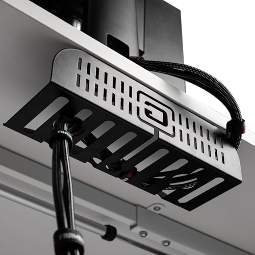 Gator Frameworks Metal Cable Management System - Mounts Under Desk for a Clutter Free Space with 1" Sapced Slots and (6) Cable Ties, (GFW-CBLMGM-MTL) - style: Metal System