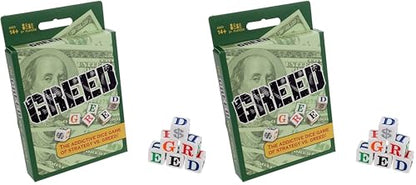 TDC Games Greed Dice Game - Great for Party Favors, Stocking Stuffers, Travel, Camping, for Adults and Families (Pack of 2)