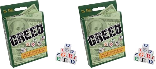 TDC Games Greed Dice Game - Great for Party Favors, Stocking Stuffers, Travel, Camping, for Adults and Families (Pack of 2)