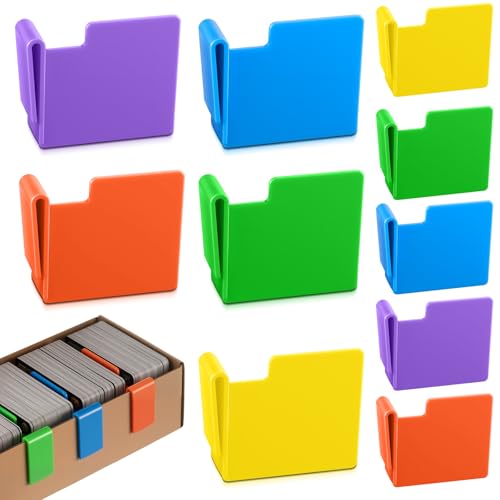 Chunful 10 Pcs Multicolor Card Box Dividers, ABS Trading Card Dividers Clip Storage Separator clips the cardboard side wall for Sports Baseball Cards Organizer (Max Opening Width:4mm Fits Sigle Wall) - color: Multicolor, size: Max Opening Width:4mm Fits S