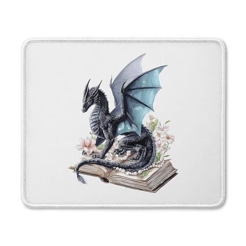 Book Dragon Mouse Pad, Blue Dragon Book Themed Mouse Pad for Fantasy Readers, Whimsical Desk Accessory for Home Office Computers Laptop,Bookish Gift for Reading Lovers,9.5x7.9 Inch - color: 08Child