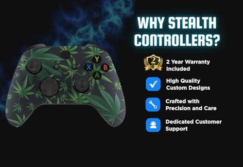 Stealth Controllers Wireless Controller for Xbox Series S, Xbox Series X, Xbox One - Soft Touch Feel - Custom Series S/X Controller (Green Leaves) - color: Green Leaves