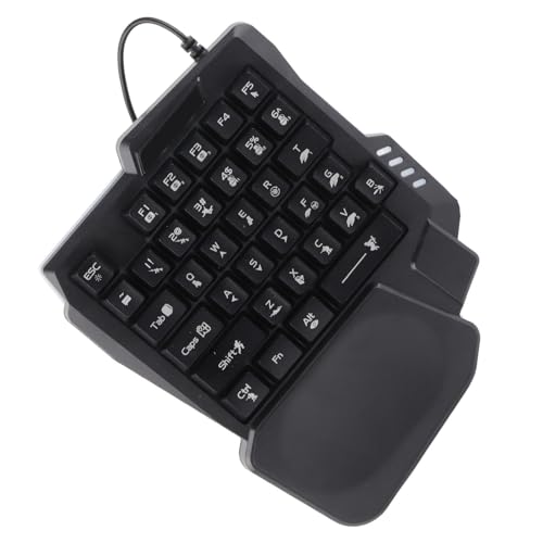 K13 One Handed Gaming Keyboard, 35 Keys Single Hand Keyboard with Wide Palm Rest & 3 Color Backlight, Mini Mechanical Gaming Keypad for Computer Mobile Games, Black
