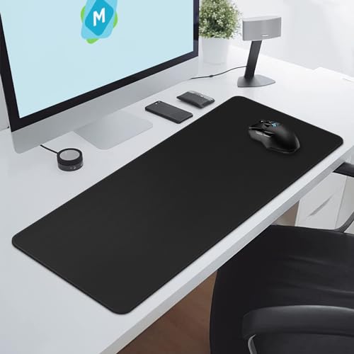 DIGSOM Gaming Mouse Pad Black Keyboard Pad 31.5 x 11.8in | XL Mouse mat, Smooth surface, Anti-slip rubber base, For keyboard and mouse, For home and office use - color: Black