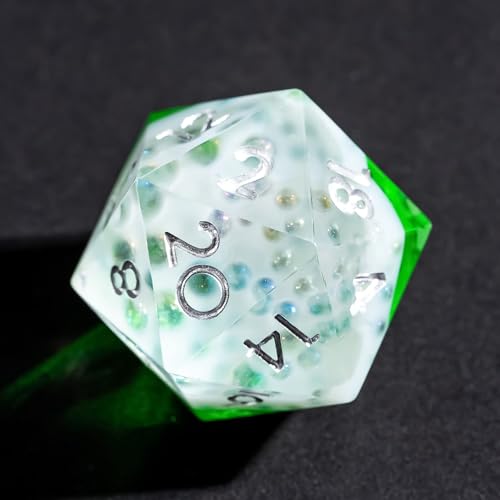 7PCS Cocktail Dice Set,Handmade Sharp Edge Dice Set D&D RPG Polyhedral Die,for Dungeons and Dragons TTRPG Games Roleplaying Games,with Gift Box.(Green) - color: Cocktail Green