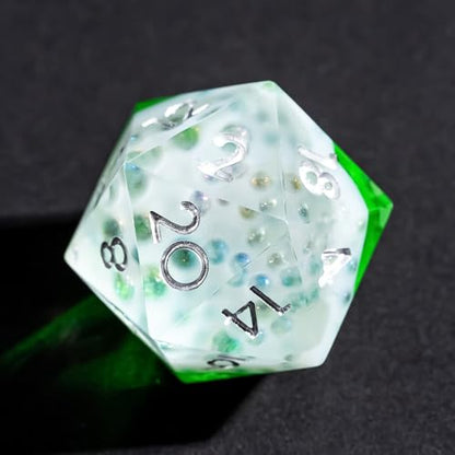7PCS Cocktail Dice Set,Handmade Sharp Edge Dice Set D&D RPG Polyhedral Die,for Dungeons and Dragons TTRPG Games Roleplaying Games,with Gift Box.(Green) - color: Cocktail Green