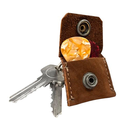 Hide & Drink Rustic Leather Switch Cartridge Game Keychain / SD Card / Guitar Pick Holder Handmade (Swayze Suede) - color: Swayze Suede