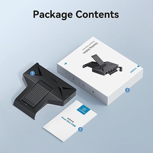 Hagibis Steam Deck Docking Station, 6 in 1 USB-C Dock Stand for SteamDeck OLED with 100W Power Delivery, 4K@60Hz HDMI, 1000Mbps RJ45,2 USB 3.0, Micro SD Card Reader, Portable USB Hub Kickstand
