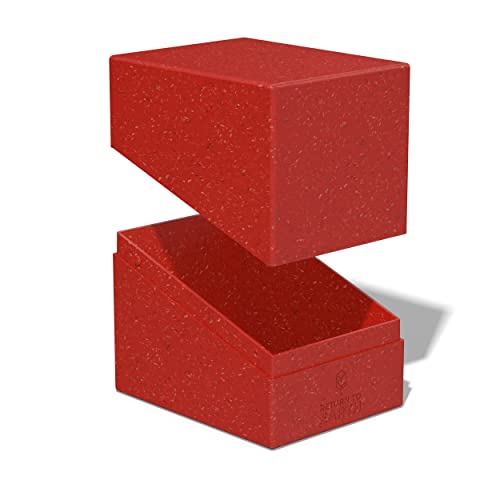 Ultimate Guard RTE Boulder 133+, Deck Case for 133 Double-Sleeved TCG Cards, Red, 87% Renewable, Made in Germany, Secure & Durable Storage