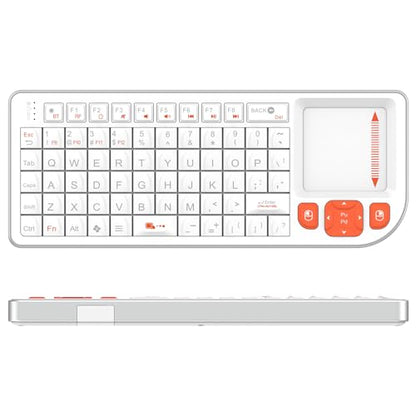 Mini Keyboard with Touchpad, Mini Bluetooth Keyboard, Ultra-Compact Portable for IT Professionals, Field Service Technicians, Home Theater PC & Multi-Device Travel - Durable &Reliable, White - color: white