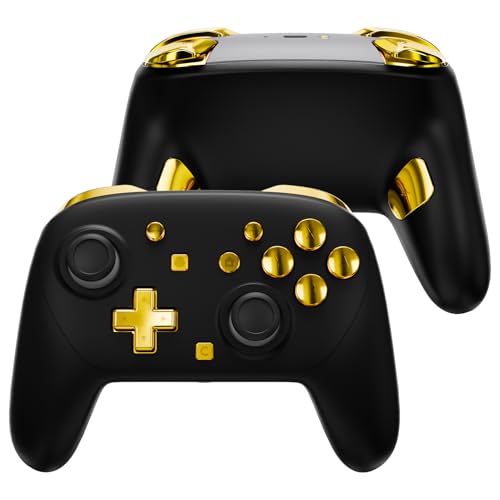 eXtremeRate DIY Replacement Full Set Buttons for Nintendo Switch 2 Pro Controller, Chrome Gold Custom ABXY Dpad + - Home Capture Power L R ZR ZL Triggers Sync GL GR Buttons for Switch 2 Pro Controller - color: Chrome Gold