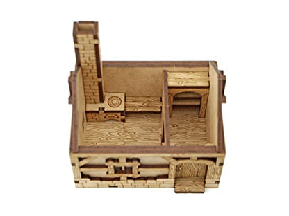 TowerRex Small House DND Terrain Building - DND Accessories for Dungeons & Dragons, Pathfinder, Warhammer, Tabletop Battle map, Wargaming Terrain kit, RPG Scenery for 32mm, 28mm Miniatures