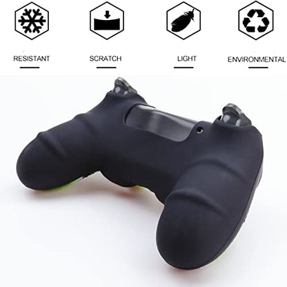 Silicone Skin for Ps4 Controller, 1pc Anti-Slip Shell Cover Case with 10 Joystick Grips for Playsation 4/ Slim/Pro Dualshock 4 Controller Wireless Gamepad(PS4 Controller #8) - color: PS4 controller #8