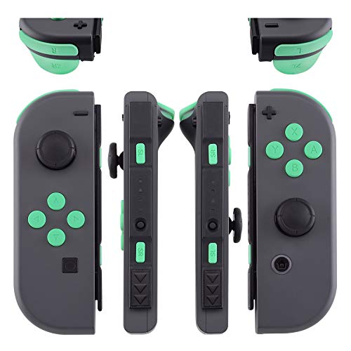 eXtremeRate DIY Full Set Buttons for Nintendo Switch & Switch OLED, Custom Replacement Buttons for JoyCon, ABXY Direction Keys SR SL L R ZR ZL + - Home Capture Trigger Buttons Springs - Mint Green - color: Mint Green