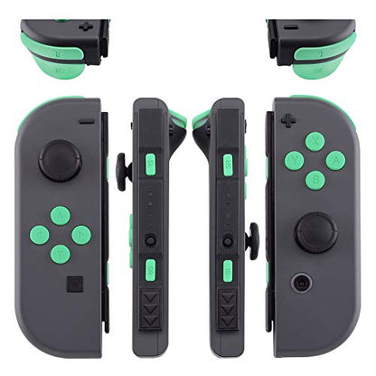 eXtremeRate DIY Full Set Buttons for Nintendo Switch & Switch OLED, Custom Replacement Buttons for JoyCon, ABXY Direction Keys SR SL L R ZR ZL + - Home Capture Trigger Buttons Springs - Mint Green - color: Mint Green