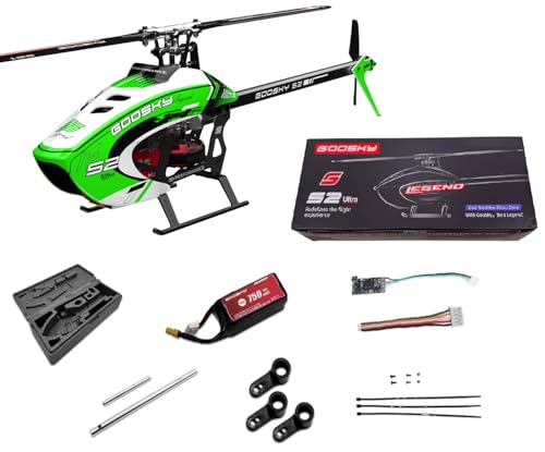 Goosky Legend S2 Ultra 200 Size Rotorflight FC Electric RC Helicopter | Aggressive 3D Capable BNF Equipped Full Metal Cyclic Servo, 6-Axis & ELRS Protocols For Adults & Advanced Pilots & Tuners - color: Green