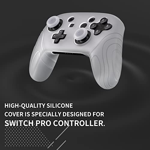 PlayVital Samurai Edition Glow in Dark Ergonomic Silicone Protective Case for Nintendo Switch Pro Controller, Soft Anti-slip Controller Grip Protector for Nintendo Switch Pro with Thumb Grips - Green - color: Green