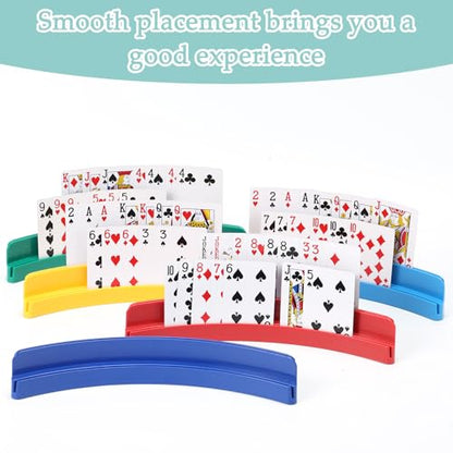 2 Packs of Double-Layer Card Holders，Playing Card Holder for Kids Adults Hands Free Card Holder for Family Card Game Nights Poker Parties - color: Green(2pack)