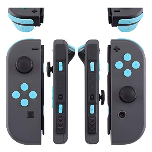 eXtremeRate DIY Full Set Buttons for Nintendo Switch & Switch OLED, Custom Replacement Buttons for JoyCon, ABXY Direction Keys SR SL L R ZR ZL + - Home Capture Trigger Buttons Springs - Heaven Blue - color: Heaven Blue