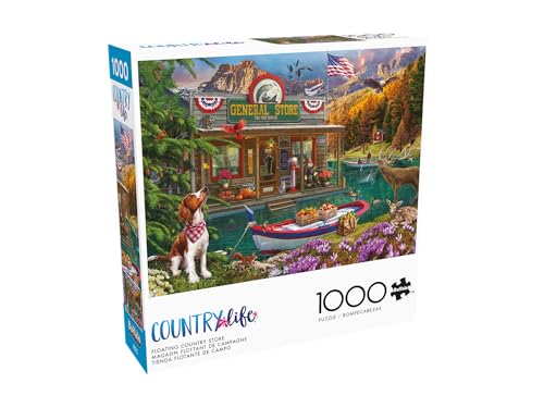 Buffalo Games Lena Country Life Floating Country Store 1000 Piece Jigsaw Puzzle - 26.75 x 19.75 in - Jigsaw Puzzles for Adults - Includes Full Color Poster - Focus & Relaxation