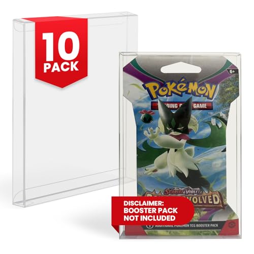 EVORETRO Retail Booster Pack Protectors for Pokémon – 0.40mm PET Case for Sealed Cardboard Packs – Clear Display & Storage – Fits Standard Packs – 10-Pack Durable Protective Case - size: Retail Booster Pack Protectors (Pack of 10)