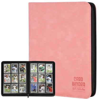 Trading Card Binder, Premium 9 Pocket Double Sided 540 Pocket PU Card Collection Binder, Collectible Trading Card Albums for MTG, TCG, Sport Card, Game Cards (Pink) - color: Pink
