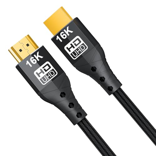 ZIKNYDO HDMI 2.2 Cable 1.6ft/0.5m (Ultra High Speed 96Gbps, 16K/10K/8K/4K, Dynamic HDR, HDR10+, Dolby Vision, Dolby Atmos, DTS:X, HDCP 2.2&2.3) Compatible with HDMI 2.1/2.0 Cord, PS5, Xbox Series X|S - size: 1.6FT* 1