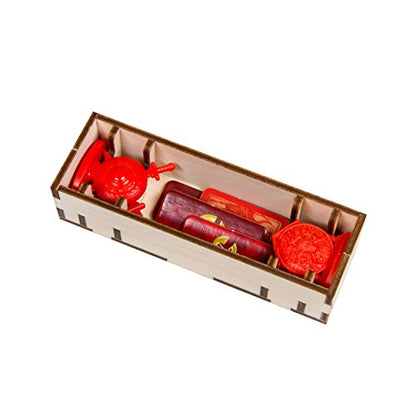 The Broken Token Game Organizer - 7 Wonder Duel Compatible Dueling Gods Box, Wooden Storage Box for Tabletop Games