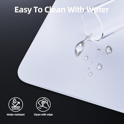 ATTACK SHARK CM05 Glass Gaming Mouse Pad,17.7x15.7 in Large Mouse Mat，Non Slip 9H Hard Mousepads,Nano-Textured Glass Surface with Improved Precision and Speed for FPS Players-Pure White - color: Pure White