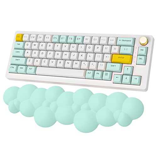 MANBASNAKE Keyboard Wrist Rest,Memory Foam Wrist Pad Smooth Fiber Hand Rest for TKL Keyboard,Ergonomic Nonslip Comfortable Cushion Set,Typing Pain Relief,Support for Office,PC Gaming,Laptop,Mac - color: Mint Green