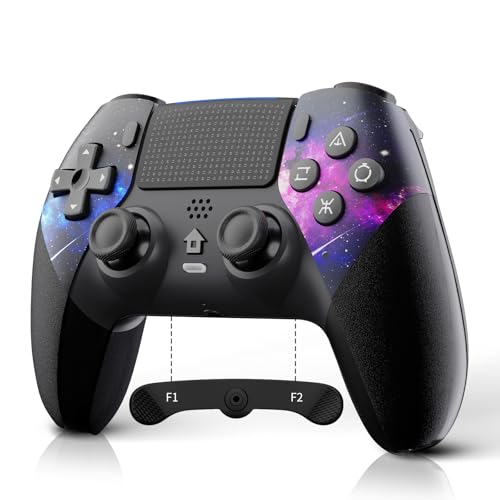 AceGamer Wireless Controller for PS5/Pro/Slim/PC, Hall Effect Joysticks, Macro/Turbo Function, Bluetooth Controller with 6-Axis Gyro/Dual Vibration/Touchpad/Ergonomic/Speaker/3.5mm Audio Jack! - color: Galaxy