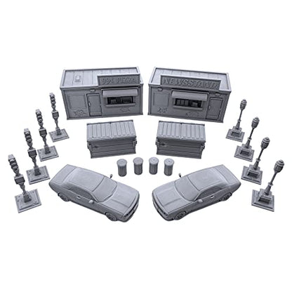 EnderToys Metro City Set, 3D Printed Tabletop RPG Scenery and Wargame Terrain for 40mm Miniatures