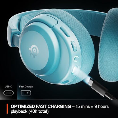 SteelSeries Arctis Nova 3X Wireless Multi-Platform Gaming Headset — Mobile App Control — 40 HR Battery — Neodymium Magnetic Drivers — 2.4GHz/Bluetooth — Xbox, PS5, PC, Switch, Mobile — Aqua - color: Aqua, style: Xbox|Switch|PC