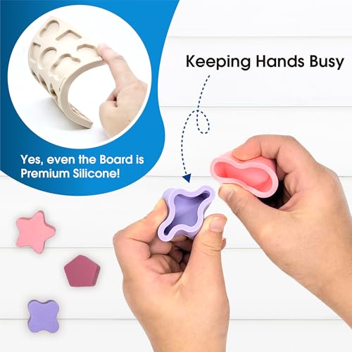 Jispring [100% Silicone] Shape Puzzles for Dementia, Products for Elderly, Cognitive Matching Games, Fidget Sensory Toys for Alzheimers, Dementia Activities for Seniors, Anxiety Relief Tiles - style: Shapes