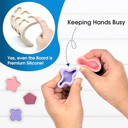 Jispring [100% Silicone] Shape Puzzles for Dementia, Products for Elderly, Cognitive Matching Games, Fidget Sensory Toys for Alzheimers, Dementia Activities for Seniors, Anxiety Relief Tiles - style: Shapes