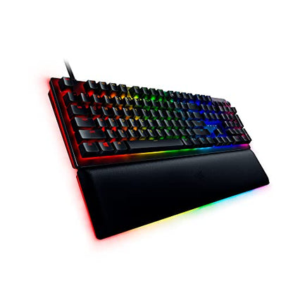Razer Huntsman V2 Optical Gaming Keyboard: Linear Optical Switches - 8000Hz Polling Rate - Doubleshot PBT Keycaps - Dedicated Media Keys & Dial - Ergonomic Wrist Rest - Snap Tap - color: Classic Black, size: Huntsman V2