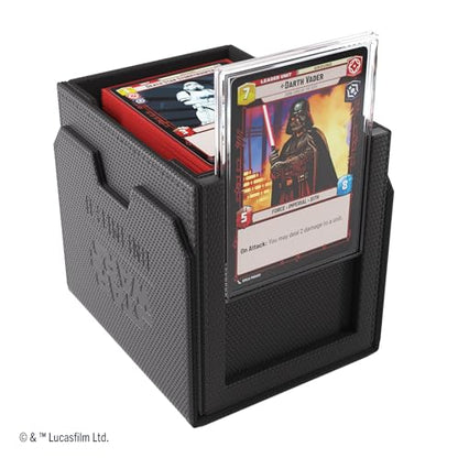 Gamegenic Star Wars Unlimited DECK POD - Elevate Your Gaming Experience! Premium Deck Box, Holds 60 Double-Sleeved Cards, Designed for the Star Wars Unlimited TCG, Black/White Color, Made