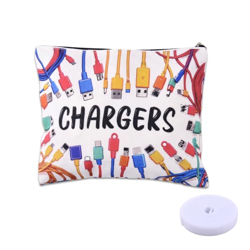Chargers Organiser Bag for Cord Cable Plug Storage Zipper Organizer Pouch for Electronics Accessories Holder Traveling Phone Case Earbud Storage Traveling Makeup Bags with Fixed Strap - color: Charger