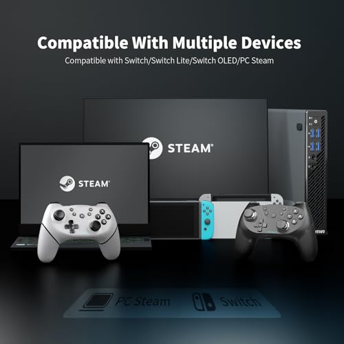 AceGamer Wireless Controller for Switch/Switch 2/Lite/Oled/Windows PC, Bluetooth Controller - color: Black&White