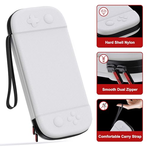 STARTRC GAMES Slim Carrying Case for Nintendo Switch 2 2025, Hard Shell Travel Case with 12 Game Card Slots, Portable Carry Bag for Switch 2 Console White - color: White